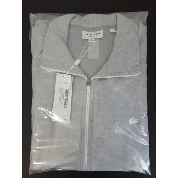 Lacoste Men's Ls Full Zip Active Double Face Sweatshirt Argent Chine 2XL